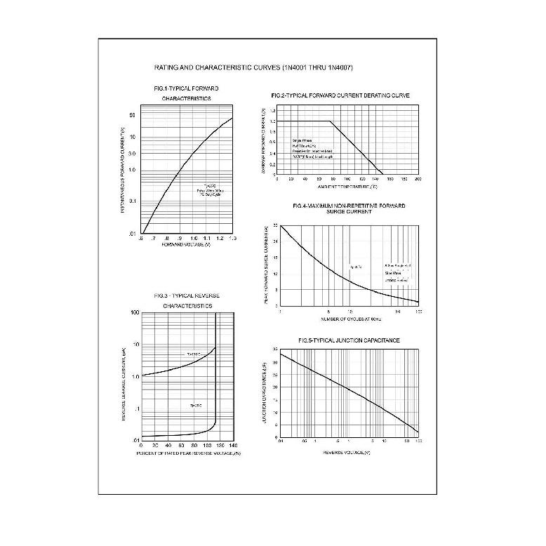 (100 Pcs) 1N4001 Rectifier Diode, 50V 1A DO-41 Electronic Silicon Doorbell Diodes