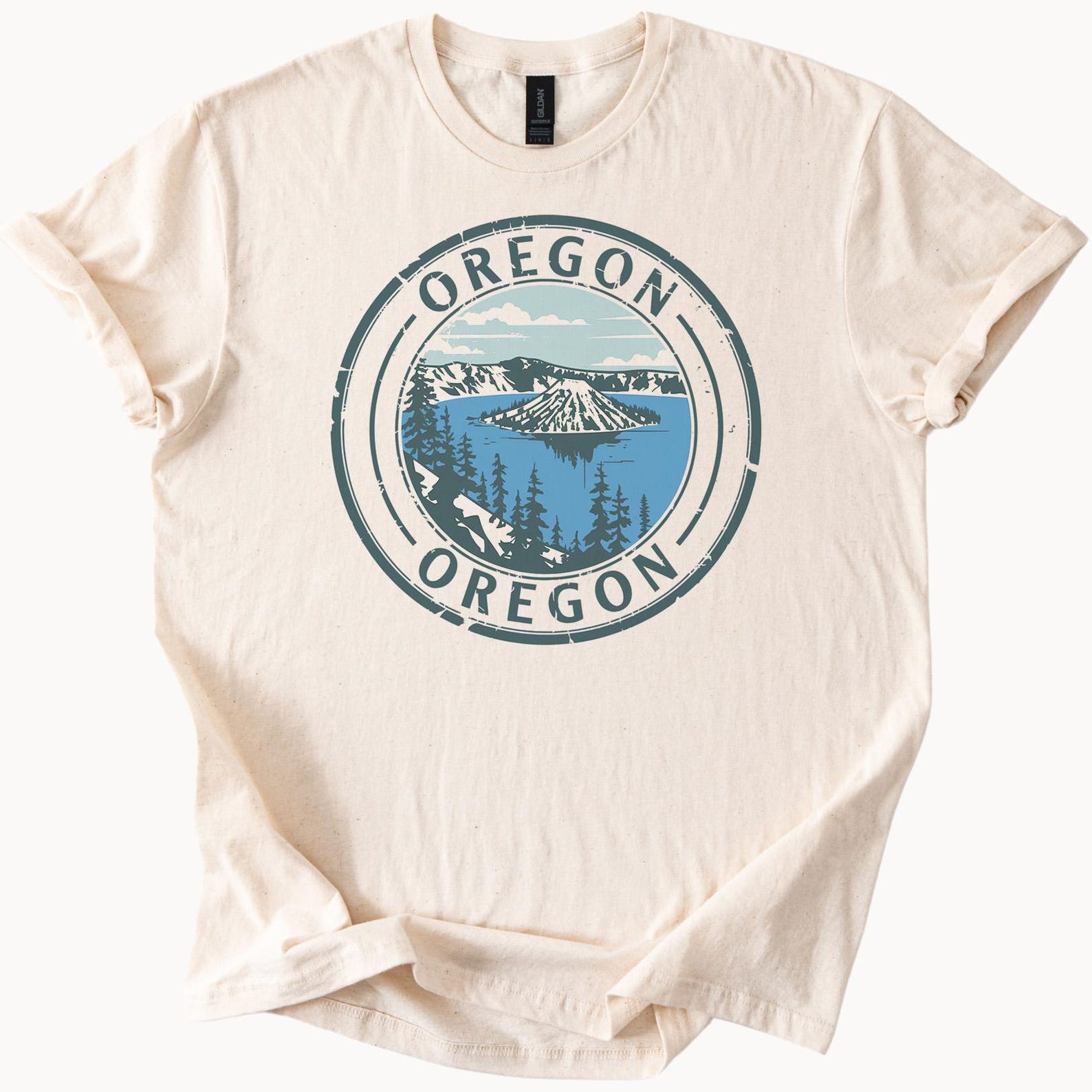 Oregon Crater Lake Graphic T Shirt Scenic Mountain Lake Nature Landscape Tee Oregon Souvenir Shirt Outdoors Adventure Apparel 110