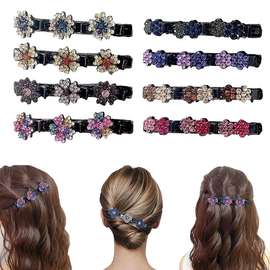 Trendy European & American Braided Hairpin Set: Floral and Bangs Clips