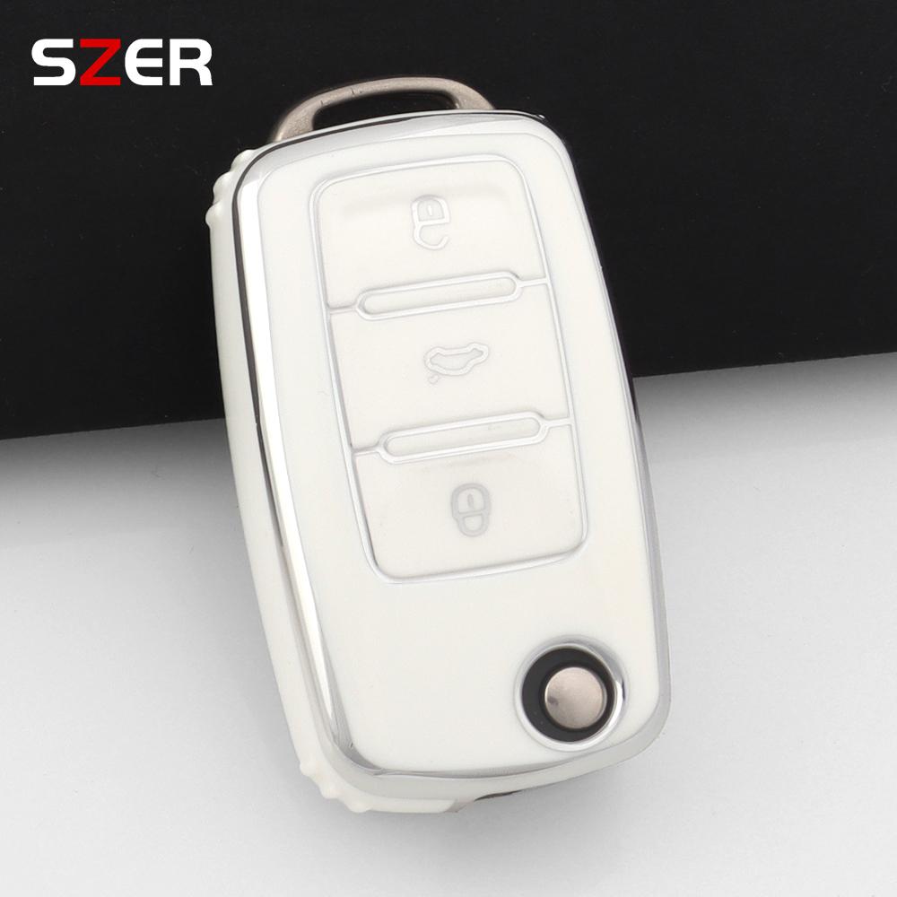 Pink Tpu Car Key Case Cover Shell For Vw Volkswagen Mk4 Bora Golf 4 5 6 Jetta Passat Polo Touran Skoda Octavia Seat 2 3 Buttons