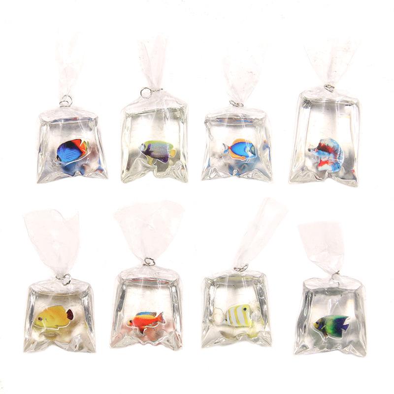 1Pcs 24*53MM DIY Transparent Resin Simulation Goldfish Pendant Jewelry