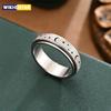 New Rainbow Moon Star Rings for Women Men Stainless Steel Fidget Ring Spinner Ring