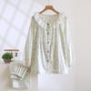 2026 New Spring and Autumn Women's Pajama Set 100% Cotton Gauze Plaid Floral Long Sleeve Cute Doll Collar Home Furnishing Set
