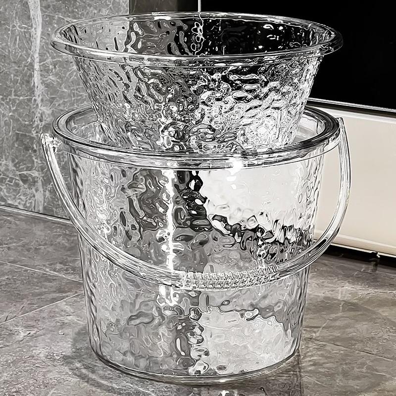 Thickened Plastic Bucket with Lid and Basin Set