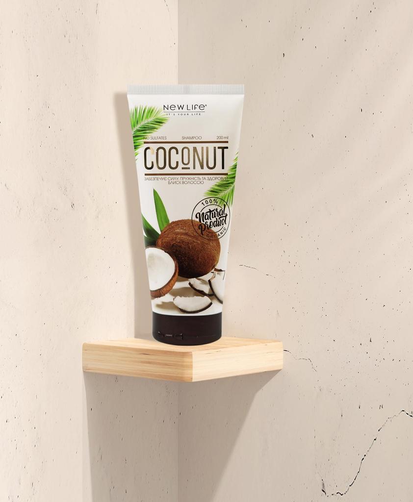 Shampoo Coconut New Life, natürlich, organisch, sulfatfrei