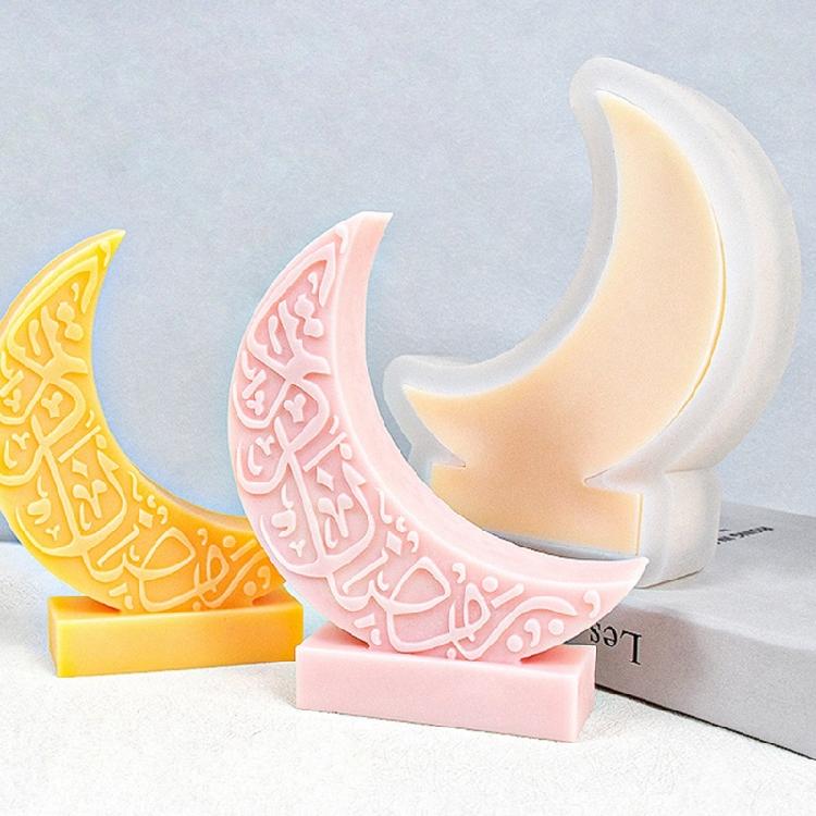 Moon Candle Silicone Mould Moon Shaped Resin Molds DIY Baking Molds for Eid