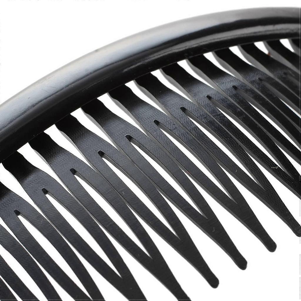 Black Plastic 24 Teeth Hair Comb Clip Clamp 6 Pcs for Lady Girls