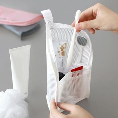 Standing Toiletry Bag Travel Toothbrush Organizer Foldable Stand-up Toiletry Bag Cosmetic Organizer for Dresser Bathroom Countertop