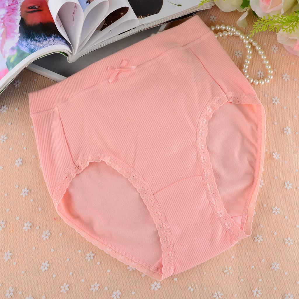 Women's Cotton Briefs: Mid-High Waist, Breathable, Comfortable, with Bow Detail
