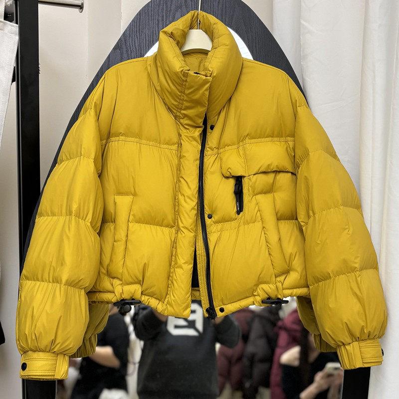 Women's 2025 Korean Style Stand Collar Thick Puffer Jacket - Petite & Stylish