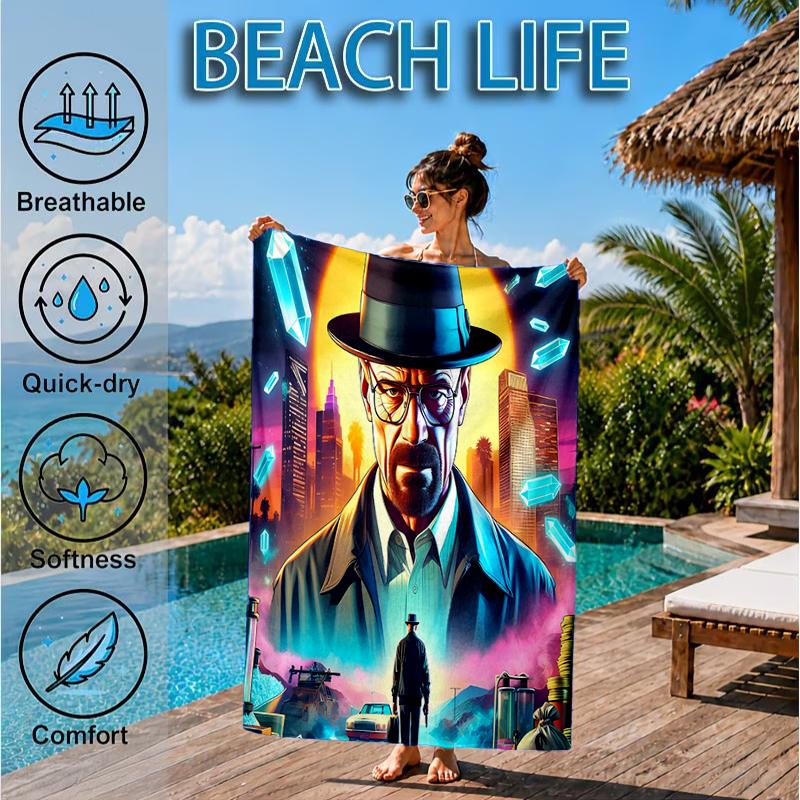 Breaking Bad Mashup Beach Towel, Microfiber Beach Towel, Perfect For Pool, Beach, Travel, Home Decor Beach Party Fan gifts