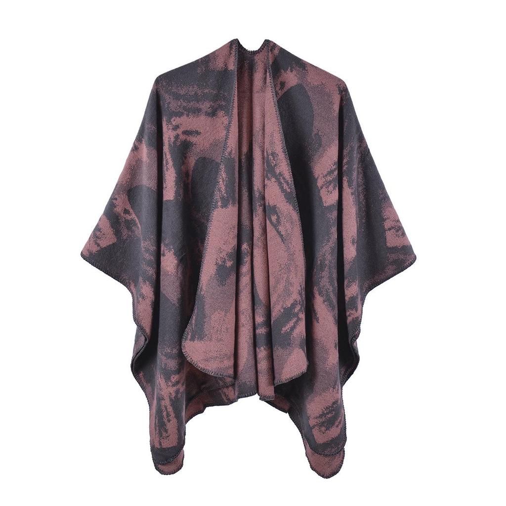 Women's Plus Size Imitation Cashmere Double-Sided Jacquard Shawl