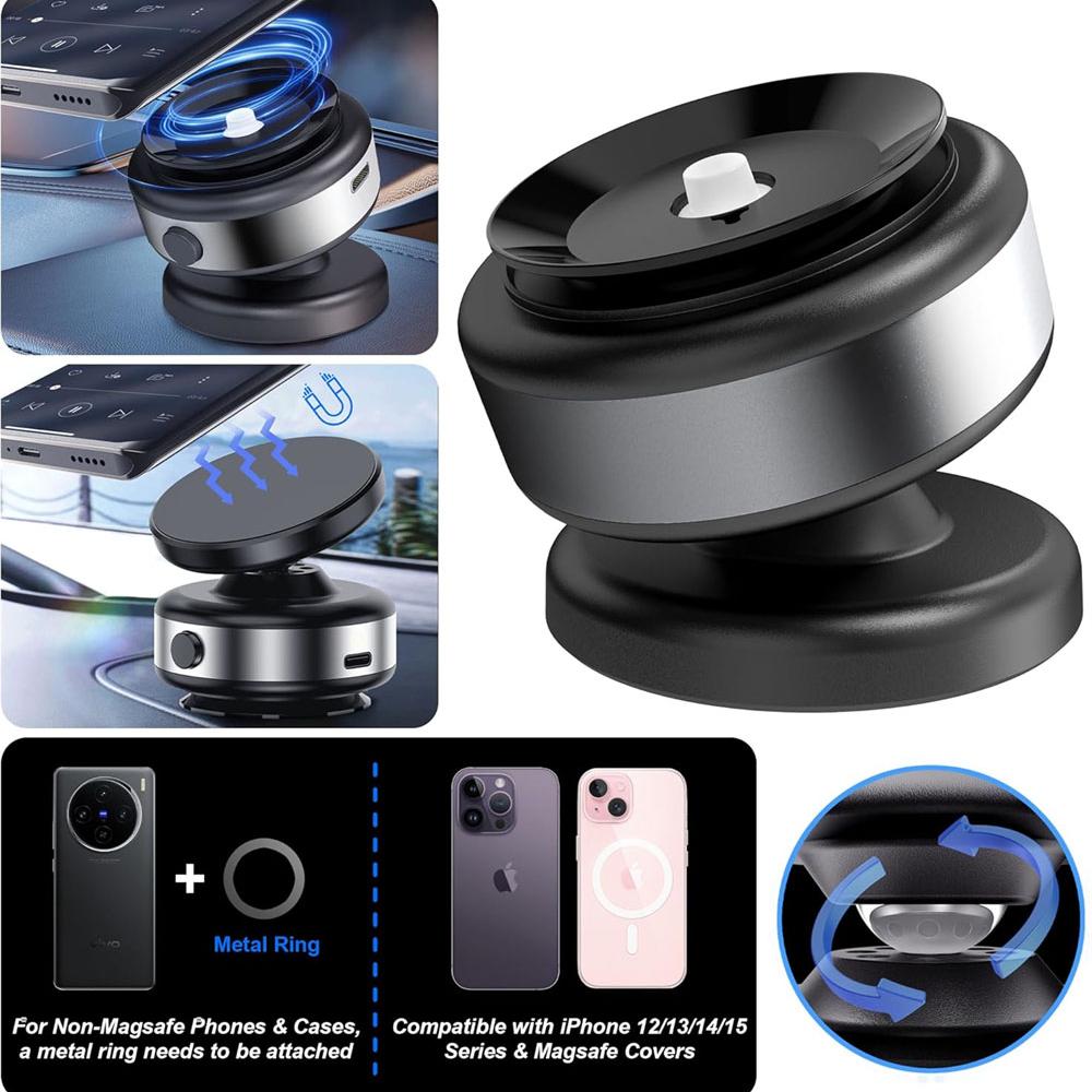 New Vehicle Vacuum Magnetic Car Mount Stand for Cell Phone 360° Rotation Strong Suction Cup for 15 16 Hands-Free Holder