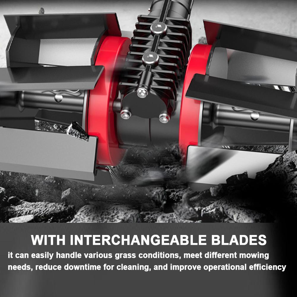 Multifunkční sekačka na trávu Příslušenství k vyžínači trávy s vyměnitelnými noži Kolečko na kypření / rýhování / plenění půdy