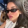 Retro Black Sun Glasses Female Fashion Oval Vintage Sunglasses Women Brand Designer Small Frame Shades Driver  De Sil