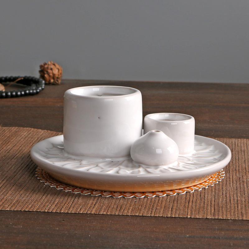 Handmade Ceramic Smudge Bowl  Palo Santo Holder Multi-Purpose Incense Sage Candle Burner for Energy Cleansin Meditation