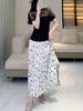 2025 Polka Dot A-line Midi Skirt: Fresh, Sweet, High-waisted, Loose Fit, Hip-covering Long Swing Skirt for Women