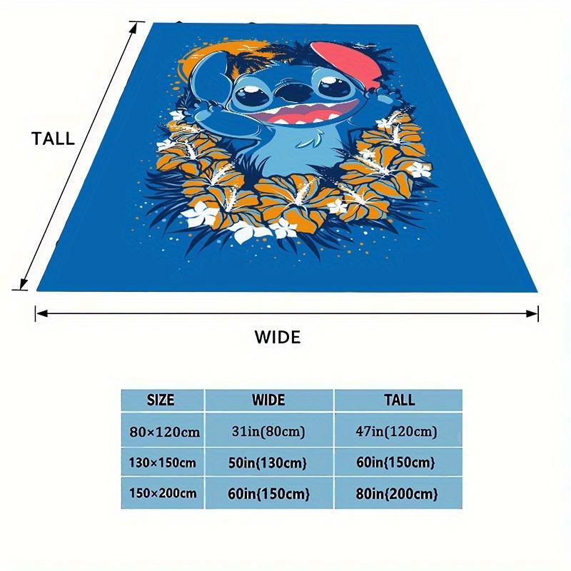 1pc Stitch Printing Blanket - Soft, All-Season Throw for Office Blanket, Personalized Gift with Adorable Cartoon Design