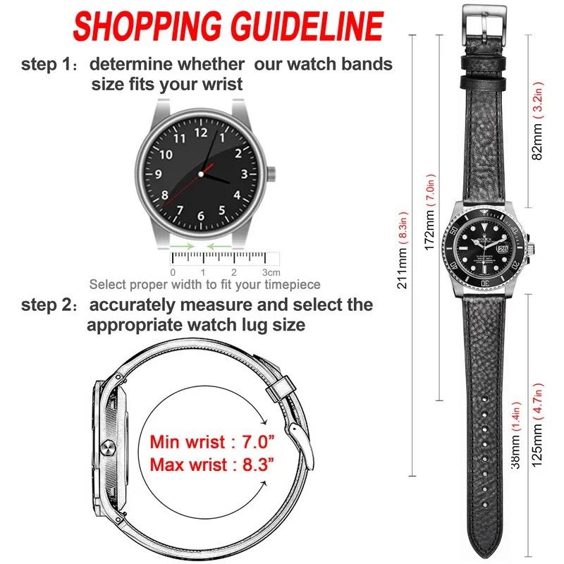 Uhrenarmband HEMSUT Italien Echtes Rindsleder Uhrenarmband Für Herren Vintage Weich Wickel Handgefertigt Leder Uhrenarmbänder Schnellverschluss 22mm18mm20mm