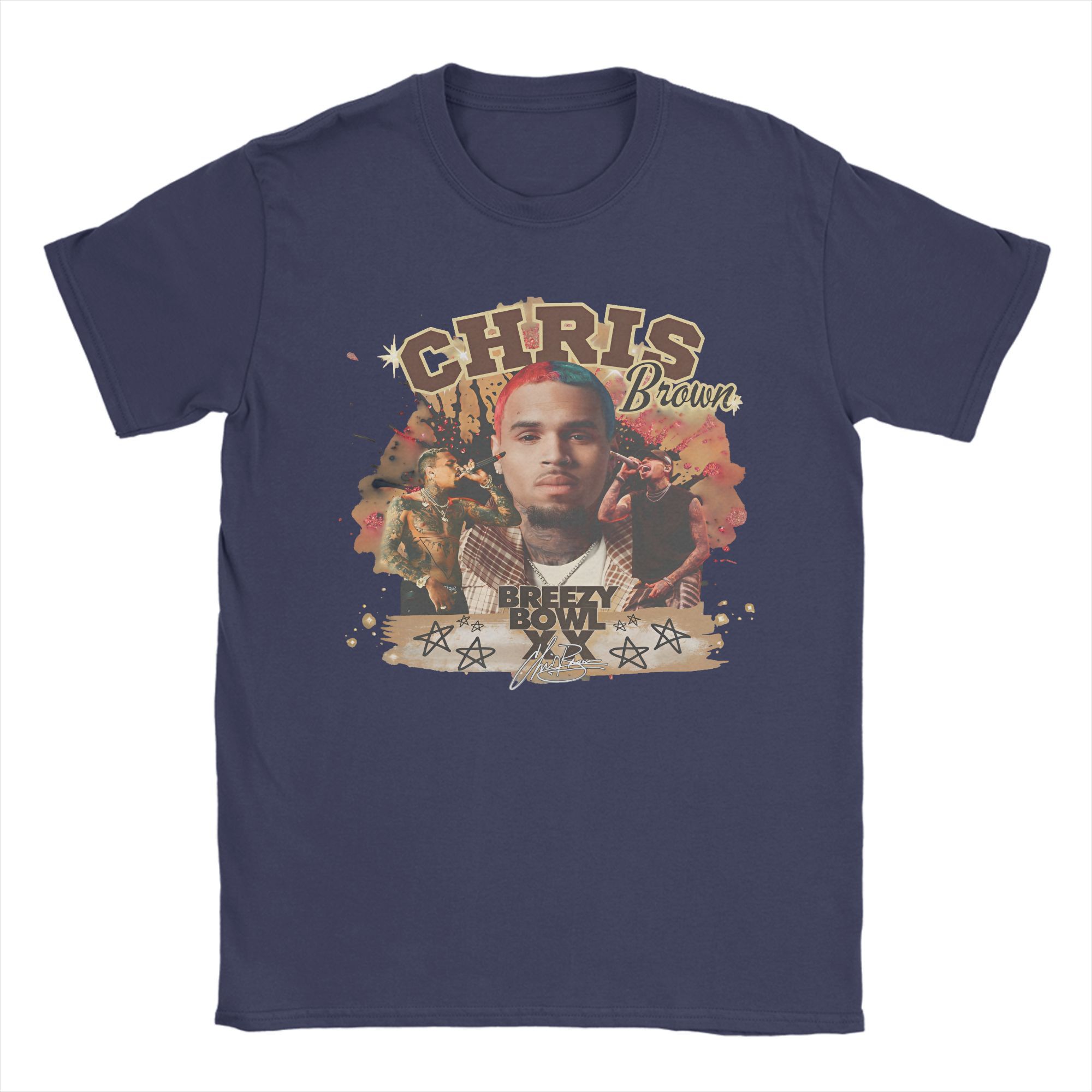 

Men Rapper Chris Brown Breezy Bowl XX Tour T Shirts Pure Cotton Tops Novelty Short Sleeve O Neck Tee Shirt New Arrival T-Shirt 4XL