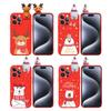Christmas Snowman Cartoon Elk Relief Doll Phone Case for Apple 15/14 Pro Max.
