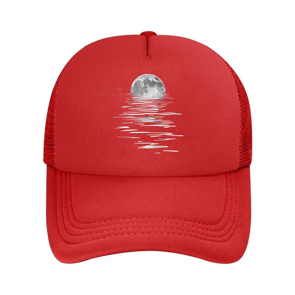 Minimalist Moon Phase Print Hat Durable Textile Material EasyClean Machine Washable Everyday Mesh Baseball Cap