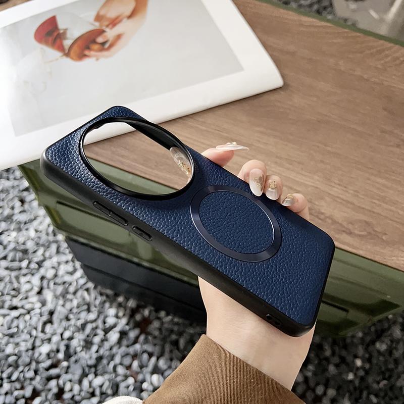 Pro pouzdro Xiaomi 15 Ultra Kompatibilní s MagSafe PU kůže+TPU Zadní kryt telefonu
