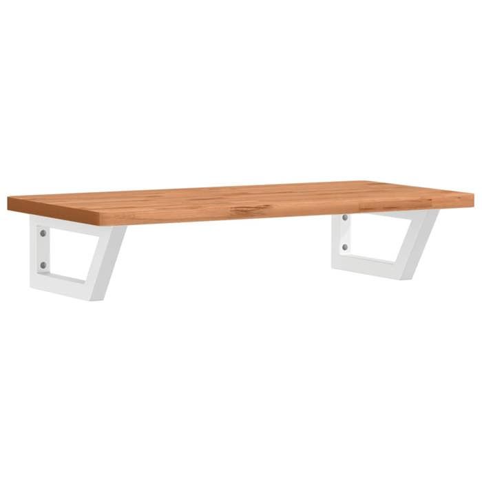 VidaXL Wall-mounted Vanity Shelf Steel and Solid Beech Wood, Floating Vanity Shelf, Vanity Shelf To Place 3302366