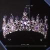 Noble Dream Purple Crystal Bridal Hair Accessory Necklace Accessory Headwear Banquet Ceremony Luxury Jewelry Necklace Crown Set