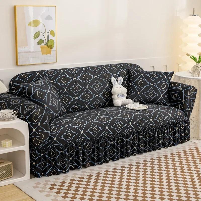 Elastischer Sofabezug für Wohnzimmer, bedruckter Sofabezug, L-förmiger Sofabezug, Möbelschutzbezug, Schlafzimmer, Heimdekoration, Couchbezug