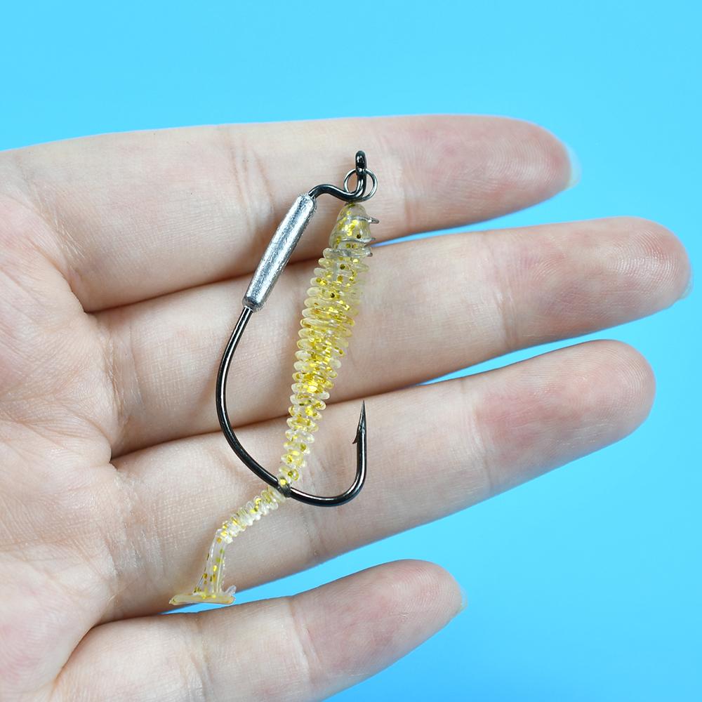 18Pcs Set Jig Crank Head Barbed Hook 1.8g 2g 3g 6g Soft Lure Worm Offset Fishhook Spring Lock Pin Fishing Tackle Accessories