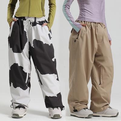Mens and Womens Baggy Ski Pants Waterproof Windproof Snowboarding Pants Insulated Winter Outdoor Hiking Warm Skiing Pants Loose Sport Snow Pants
