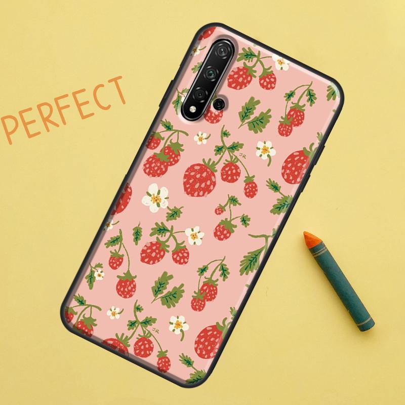 Strawberry For Huawei Nova Y91 Y70 Y72 Y73 Y60 Y90 Y61 8i 7i 11i 12i 12s 9 10 SE P20 P30 P40 Lite Case