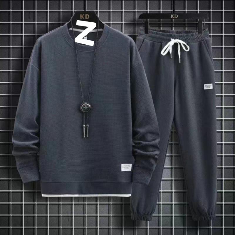 Men's Plus Size Autumn Two-Piece Set: Sweatshirt and Sweatpants Sports Casual