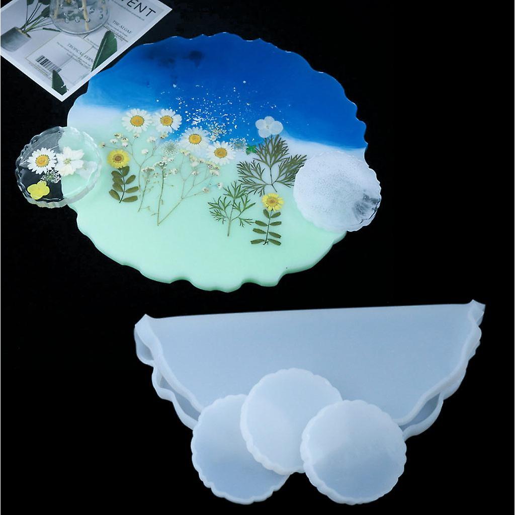 Round Resin Silicone Coaster Molds DIY White Epoxy Resin Cup Mat Mold Ornaments