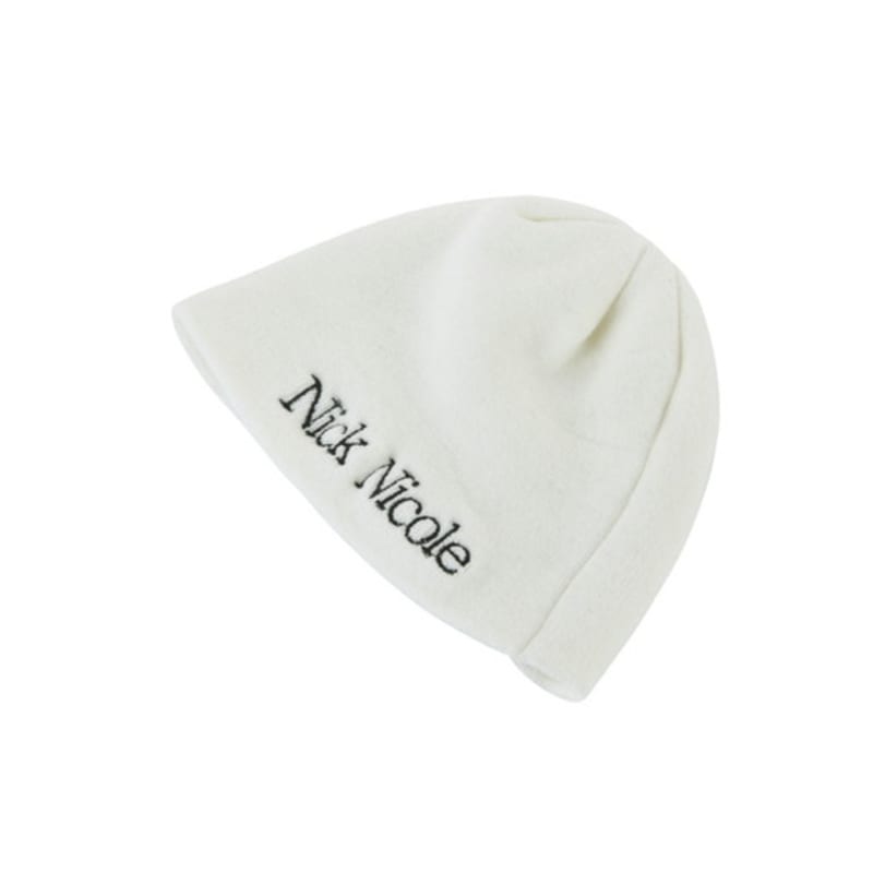NICK&NICOLE NICOLE MINIMAL LOGO BEANIE_IVORY