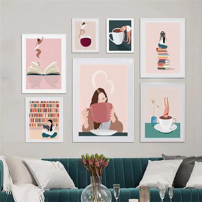 Nordic Poster Pool Party Swim Diving Bathtub Coffee Girl Abstract Wall Art Print Canvas Painting Decor Pictures Living Room Home