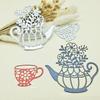 Tea Set Paper Cutting Art Background Scrapbooking Metal Cutting Dies Stencils for DIY Album Paper Card Decor