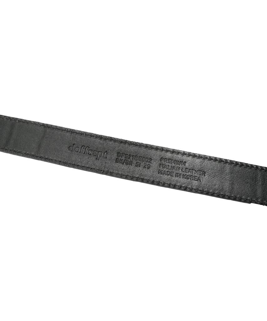 DOFFSEPT Square Croc Hard Leather Belt In Black