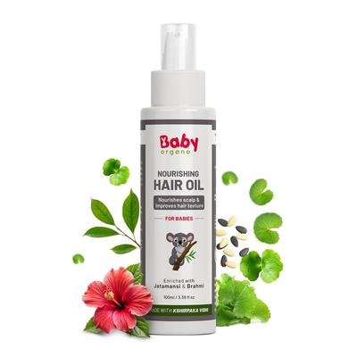 BabyOrgano Ayurvedic Nourishing Hair Oil for Babies & Kids (0-3 Years) – Best Hair Growth Oil – Soothes Cradle Cap – 100ml