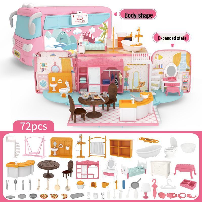 Girls' Role-Playing Koala Diary RV Camper Dollhouse