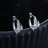 Square Zircon Earrings Men's Super Flash Simple and Versatile Earrings Women's Ruffian Handsome Nail Earrings
