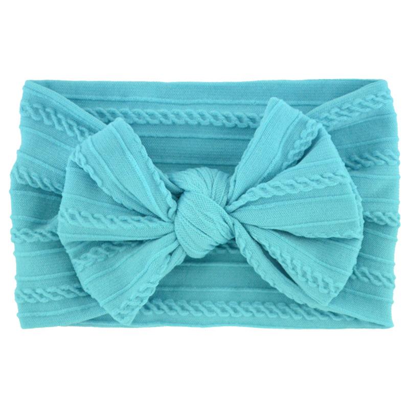 Solid Color Bow Baby Headbands, Soft Elastic Nylon Wide Hairbands for Infants