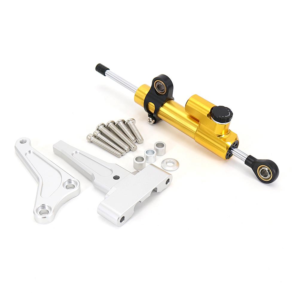Carbon Steering Damper Stabilizer Motorcycle Directional Dampers Mount Bracket Support Kit For Street Triple 765R 765RS 1200RS