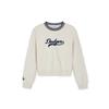 MLB Los Angeles Dodgers Logo Letter Pattern Crew Neck Pullover Long Sleeve Knit Sweater Women Sweater Off-White 3FMTV0344-07OTS