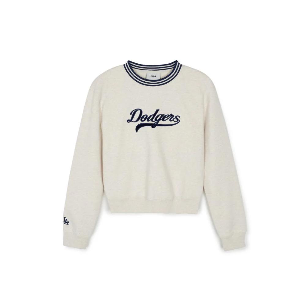 MLB Los Angeles Dodgers Logo Letter Pattern Crew Neck Pullover Long Sleeve Knit Sweater Women Sweater Off-White 3FMTV0344-07OTS