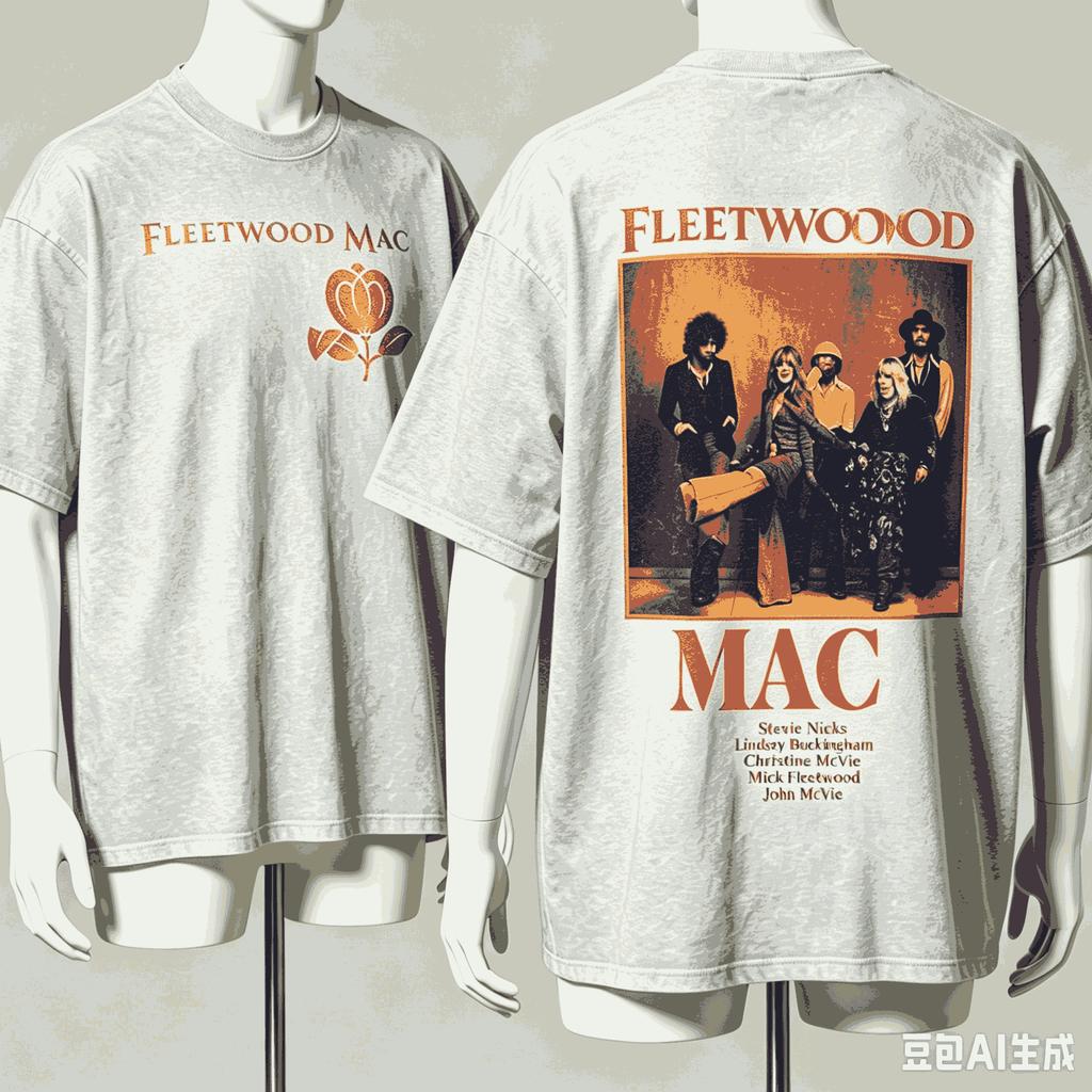 Fleetwood Mac For Fan Gift Tshirt Unisex Unisex Harajuku Oversized Unisex Short Sleeve Streetwear High Quality Couples Breathable