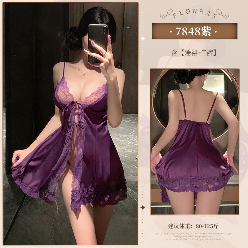 Wantonly Provoke Love, Open Chest Before Lacing, Nightdress, Erotic Underwear, Sexy Pure Desire Perspective