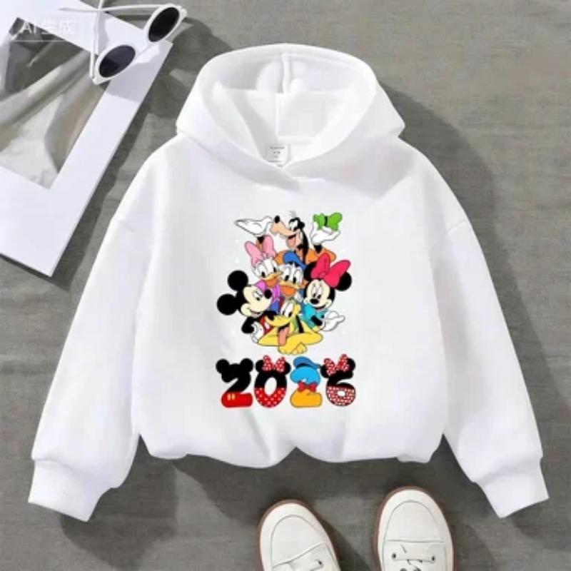 Comfortable Soft Autumn Winter Outdoor Warm Boys' Girls' Hoodies New 2026 Disney Theme Park Travel Mickey Mouse 2026 Children's
