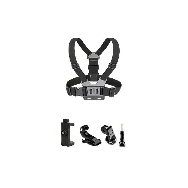 New Adjustable Phone Clip Holder With Chest Strap Fixation Bracket for Sport Camera Mobile Phone Camera Holder Accessory чёрный